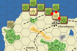 Screenshot of one of the Island War games in progress.